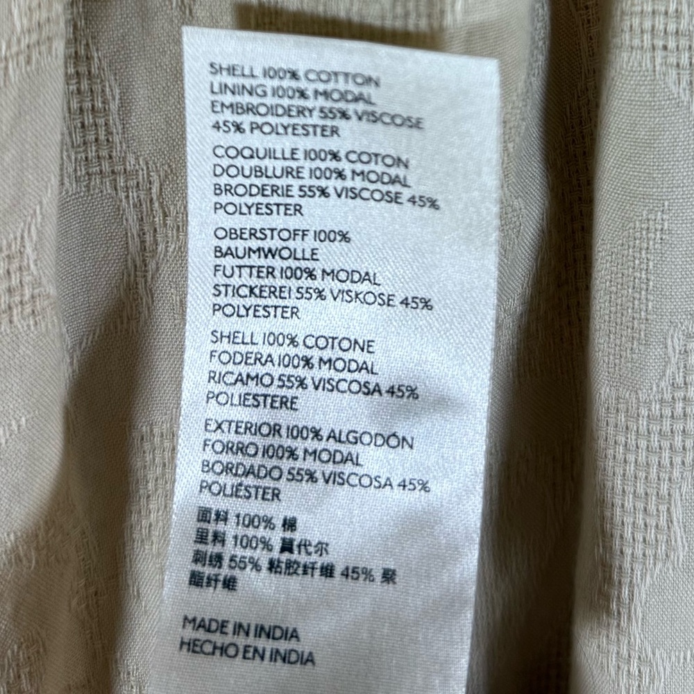 Anthropologie felicity embroidered maxi dress oatmeal and Orange S M - Picture 11 of 11
